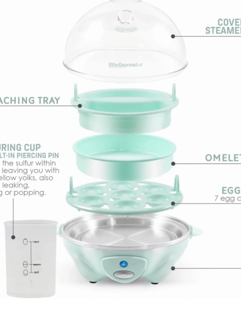 NWT-ELITE GOURMET-EASY EGG COOKER